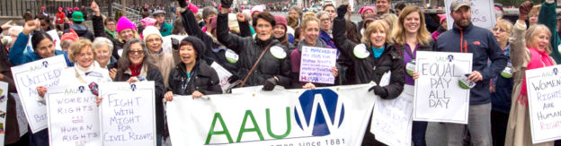 Women rallying in front of the U.S. Capitol in Washington DC for equal pay and civil rights for women