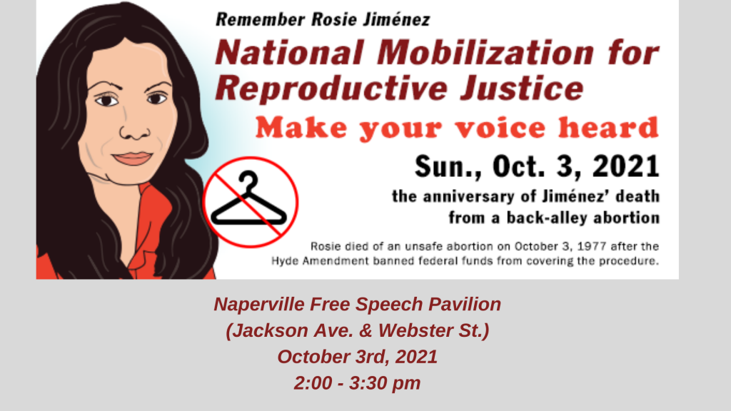 October 3rd Rally for Reproductive Justice in Naperville