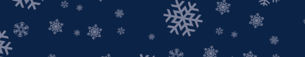 White snowflakes scattered on a blue background